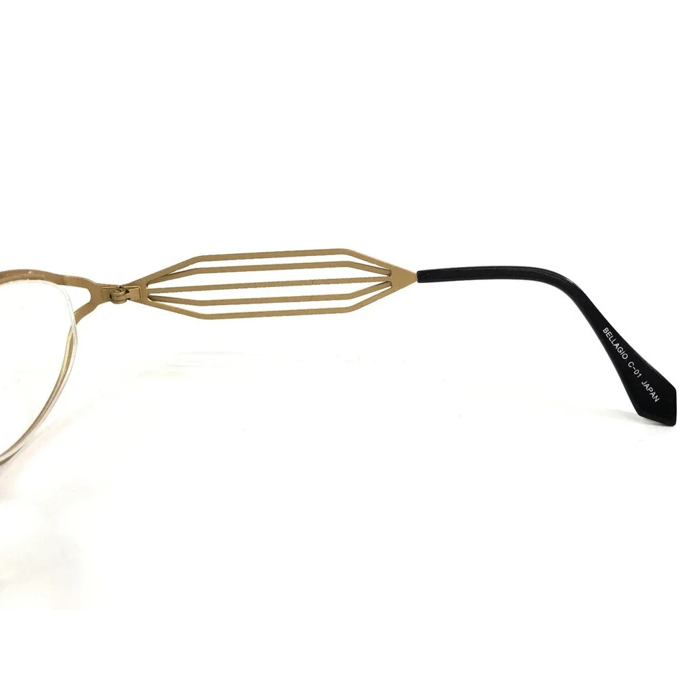 Bellagio Eyeglasses Frames 630 C-01 Black Gold Oval Full Rim 50-16-135